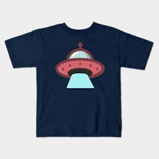 Cool Retro Red UFO Kids T-Shirt